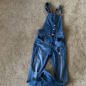 GUESS DENIM RIPPED ROMPER -